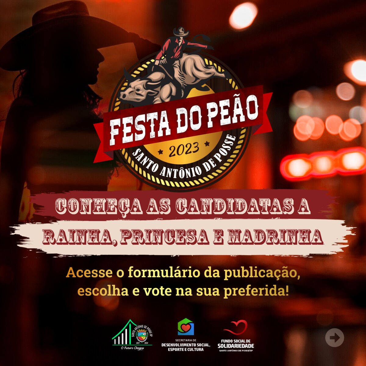 Concurso para escolha da Rainha, Madrinha e Princesa da Festa do Peão 2023  – Prefeitura de Santo Antônio de Posse