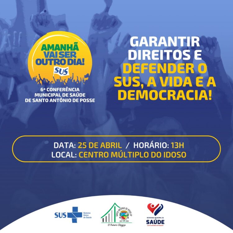 6ª Conferência Municipal de Saúde acontece na terça-feira, 25 de abril