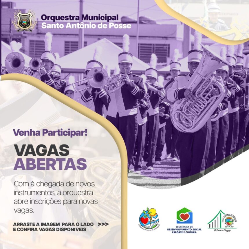 Participe da Orquestra Municipal de Metais e Percussão